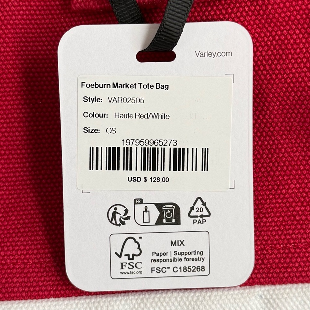 Varley Foeburn Market Tote Bag Red - Picture 3 of 4